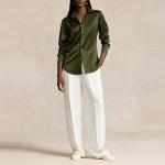 Women Navy Classic Fit Silk Shirt
