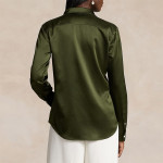 Women Navy Classic Fit Silk Shirt