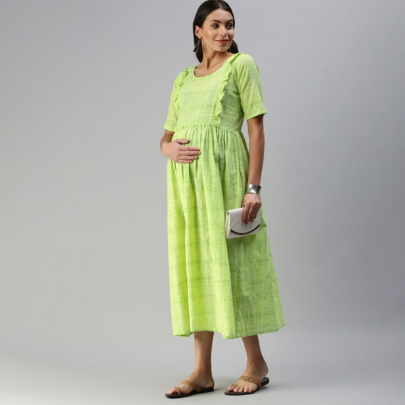 https://www.designerszone.in/vi/products/lime-green-woven-design-handloom-maternity-a-line-midi-dress