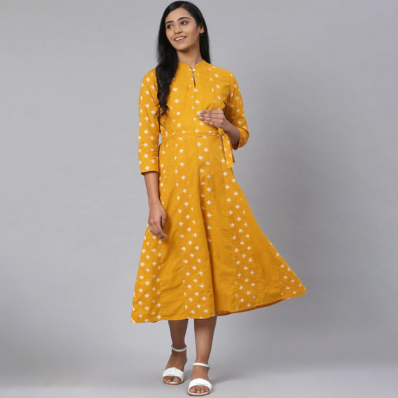 https://www.designerszone.in/vi/products/women-mustard-yellow-off-white-printed-pure-cotton-maternity-a-line-dress